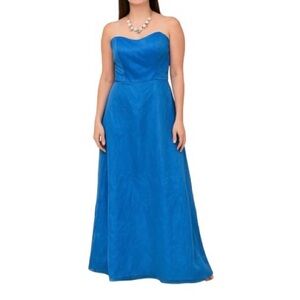 NWT After Six style 6215 Blue Cornflower Strapless Bridesmaid Homecoming Sz 10